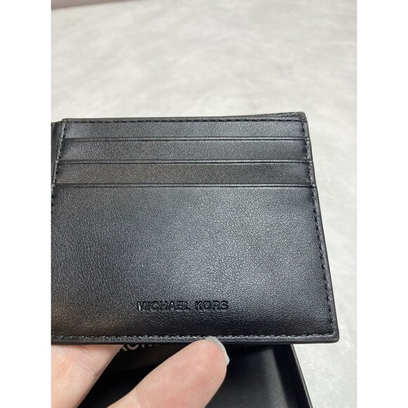 Michael Kors Men's Jet Set Slim Billfold Leather Wallet Grey Multi New Open Box - Picture 7 of 8